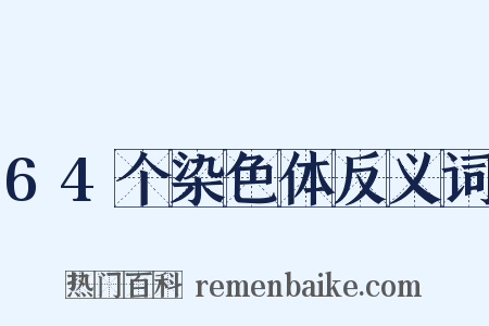 64个染色体反义词是什么意思的图片